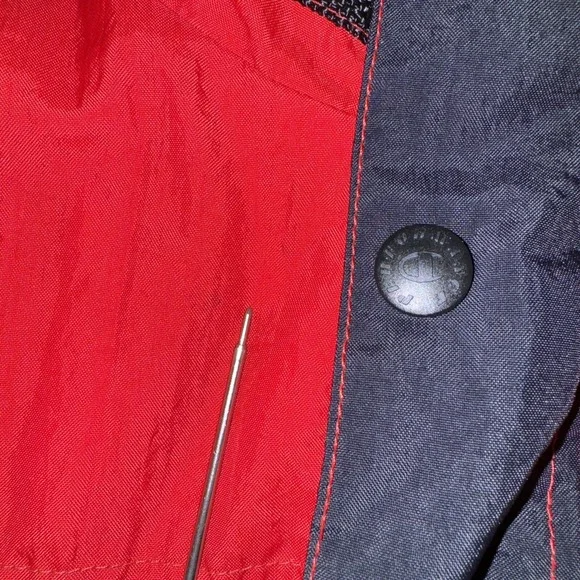 Champion Chicago Bulls VTG Court‎ Jacket Sz Large Basketball Zip Black Red Y2K